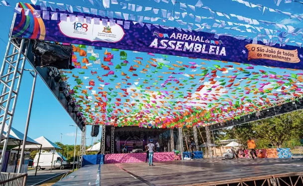Tudo pronto para a abertura do Arraial da Assembleia Legislativa.