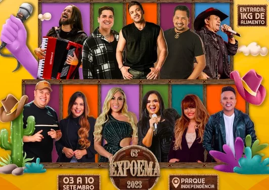 Expoema 2023: Atrações musicais foram divulgadas.