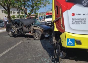Motorista perde o controle e colide em ônibus durante a paralisação dos rodoviários em São Luís