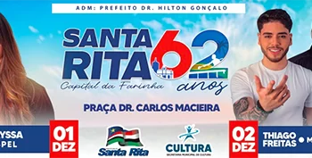 Shows irão marcar os 62 anos de Santa Rita