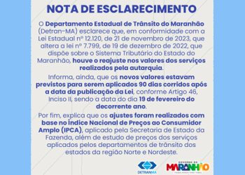 Detran esclarece reajuste e prazo de pagamento deve ser prorrogado