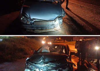 Dois motoristas ficam feridos após acidente na BR-135