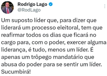 Ficou totalmente sem sentido a crítica de Rodrigo Lago sobre a declaração de Brandão